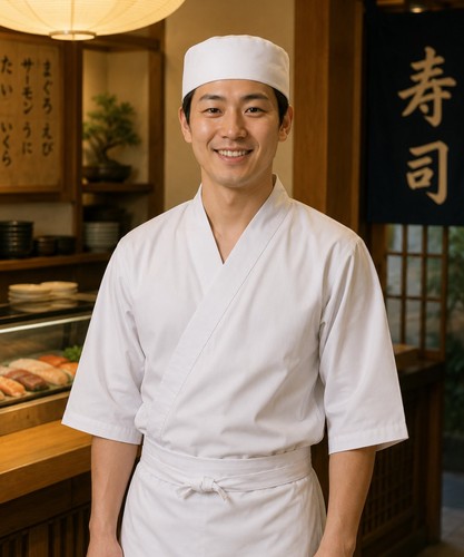 White chef hat sushi - hat,